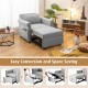 Gray 3-in-1 pull-out convertible adjustable reclining sofa bed with side pockets, perfect for living room or office use.