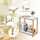 23-inch height 2-tier end table with a bamboo frame, waterproof surface, and compact design for versatile storage.