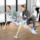 Ab machine with adjustable heights and LCD monitor, featuring heavy-duty steel frame for home and gym workouts.