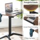Pneumatic standing desk with adjustable height, anti-fall baffle, and side cup holder for versatile workspace use.