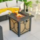 28-inch outdoor square fire pit table with a stainless steel burner and a stylish design, perfect for cozy gatherings.