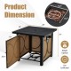 28-inch outdoor square fire pit table with dimensions, featuring a durable metal frame and tear-resistant fabric.