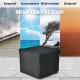 28-inch outdoor square fire pit table with PVC cover, offering rainproof, dustproof, and wind-resistant protection.