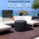 32-inch fire pit table with protective PVC cover, designed for durability and weather resistance, perfect for outdoor.