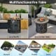 32-inch fire pit table with fire glasses, convertible to a coffee table, featuring a durable metal frame for outdoor.