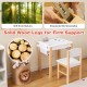 Kids art table and chair set with solid wood legs, drawer, and paper roll for creative activities and safe use.
