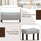 Curved seat cushion bar stool in gray with nailhead trim, offering great support and ideal for kitchen or dining use.