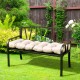Tufted bench cushion in beige with soft PP cotton, 6" thick, ideal for indoor and outdoor loveseats.