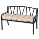 Tufted bench cushion in beige with 6" thickness, made of durable polyester and PP cotton for indoor and outdoor use.