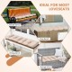 Tufted bench cushion in beige, 6" thick, made of durable polyester and PP cotton, ideal for indoor and outdoor.