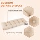 Beige tufted bench cushion with durable polyester cover and soft PP cotton, ideal for indoor and outdoor loveseats.