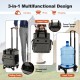 Gray 50-can leakproof rolling cooler with adjustable handle, side pockets, and detachable bottom plate for versatile.