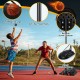Portable basketball hoop stand with adjustable height, shatterproof backboard, and sturdy base for outdoor play.