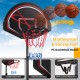 Portable basketball hoop with a 32-inch shatterproof backboard, adjustable height, and durable nylon net for outdoor.