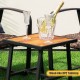 Square DPC tabletop with a champagne bucket and glasses, part of a 3-piece patio rattan conversation set for outdoor.