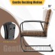 Gentle rocking chair with anti-slip foot pads, hand-woven brown PE rattan, perfect for patio or garden relaxation.