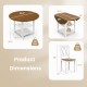 Round dining table dimensions with drop leaf design, solid wood, for 5-piece kitchen dining set.