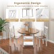Round kitchen dining set featuring a drop leaf table and ergonomic high backrest chairs, perfect for family gatherings.