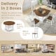Round dining table with drop leaf design and four ergonomic chairs, perfect for family gatherings in the kitchen.