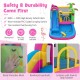 Inflatable bounce castle with water slide, made of durable 840D oxford fabric, includes 50 ocean balls for summer fun.