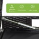 Close-up of the gas strut mechanism on the 34 Gallon Patio Storage Bench, featuring durable PE rattan and.