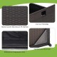 Hand-woven mix brown PE rattan storage bench with cut-out handles, waterproof zippered liner, and reinforced structure.