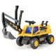 Kids powered ride-on bulldozer in yellow with ergonomic foot pedal for easy speed control, perfect for outdoor.