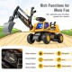 Multi-functional control panel of the Kids ASTM Certificated Powered Ride On Bulldozer in yellow, enhancing imaginative.