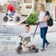 Kids 4-in-1 trike bike in navy, featuring adjustable seat and parent push handle for indoor or outdoor play.
