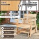 Outdoor wood rocking chair with high back and widened armrests, made of durable fir wood for comfort and style.