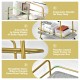 2-tier kitchen rolling cart with steel frame, ergonomic handle, and lockable casters for versatile storage and mobility.