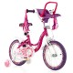 16-inch kids bike in pink with doll seat, removable training wheels, and adjustable handlebars for stability and.