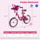 16-inch kids bike with adjustable seat, removable training wheels, and doll seat, ideal for ages 4-7, 23 lbs.
