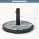 35lbs umbrella base with built-in cement, featuring a 19-inch diameter and adjustable pole for stability in outdoor.