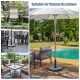 35lbs umbrella base with built-in cement, durable HDPE material, for patio and poolside use with various umbrella sizes.
