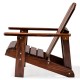 Kid's Adirondack chair in coffee color with high backrest and armrests, made from weather-resistant fir wood for.