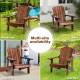 Kid's Adirondack chair in coffee color, made from natural fir wood, suitable for balcony, yard, and poolside use.