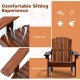 Kid's Adirondack chair with high backrest and wide armrest, made of natural fir wood, ideal for outdoor use.