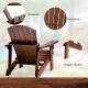 Kid's Adirondack chair with high backrest and armrest, made from natural fir wood, ideal for outdoor use.