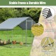 Large metal chicken coop with waterproof cover, featuring a sturdy galvanized steel frame and chew-resistant wire for.