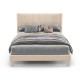 Queen size upholstered bed frame with geometric wingback headboard, featuring breathable linen fabric and elastic.