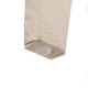 Close-up of the upholstered bed frame leg with anti-friction EVA pad, featuring breathable linen fabric and geometric.