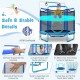 5ft kids trampoline with enclosure net, adjustable horizontal bar, and cat-shape rings for safe indoor and outdoor fun.