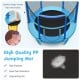 Close-up of the high-elastic PP jumping mat of the 5ft kids trampoline, showcasing its tear-resistant and waterproof.