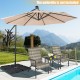 Cantilever offset patio umbrella base with easy-fill spouts, made of durable HDPE, ideal for stability and convenience.