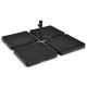 Four-piece 13L cantilever offset patio umbrella base made of durable HDPE, featuring easy-fill spouts for sand.