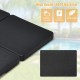 Close-up of a black HDPE patio umbrella base plate, showcasing its crack-resistant texture and easy-fill spouts for.