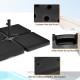 Cantilever offset patio umbrella base showing circulation holes, hidden handle, and easy-fill spouts for stability.