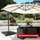 Cantilever offset patio umbrella base with 200 lbs capacity, made of HDPE, ideal for outdoor use in gardens and patios.
