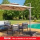 4-piece 20L cantilever offset patio umbrella base with stackable design, ideal for outdoor use in gardens and patios.